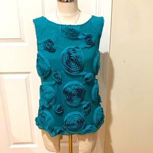 Anthropologie Sleeveless Top Teal Unique decor